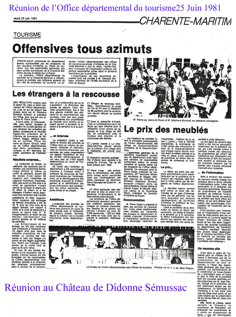 Didonne office departemental du tourisme25 juin 1981